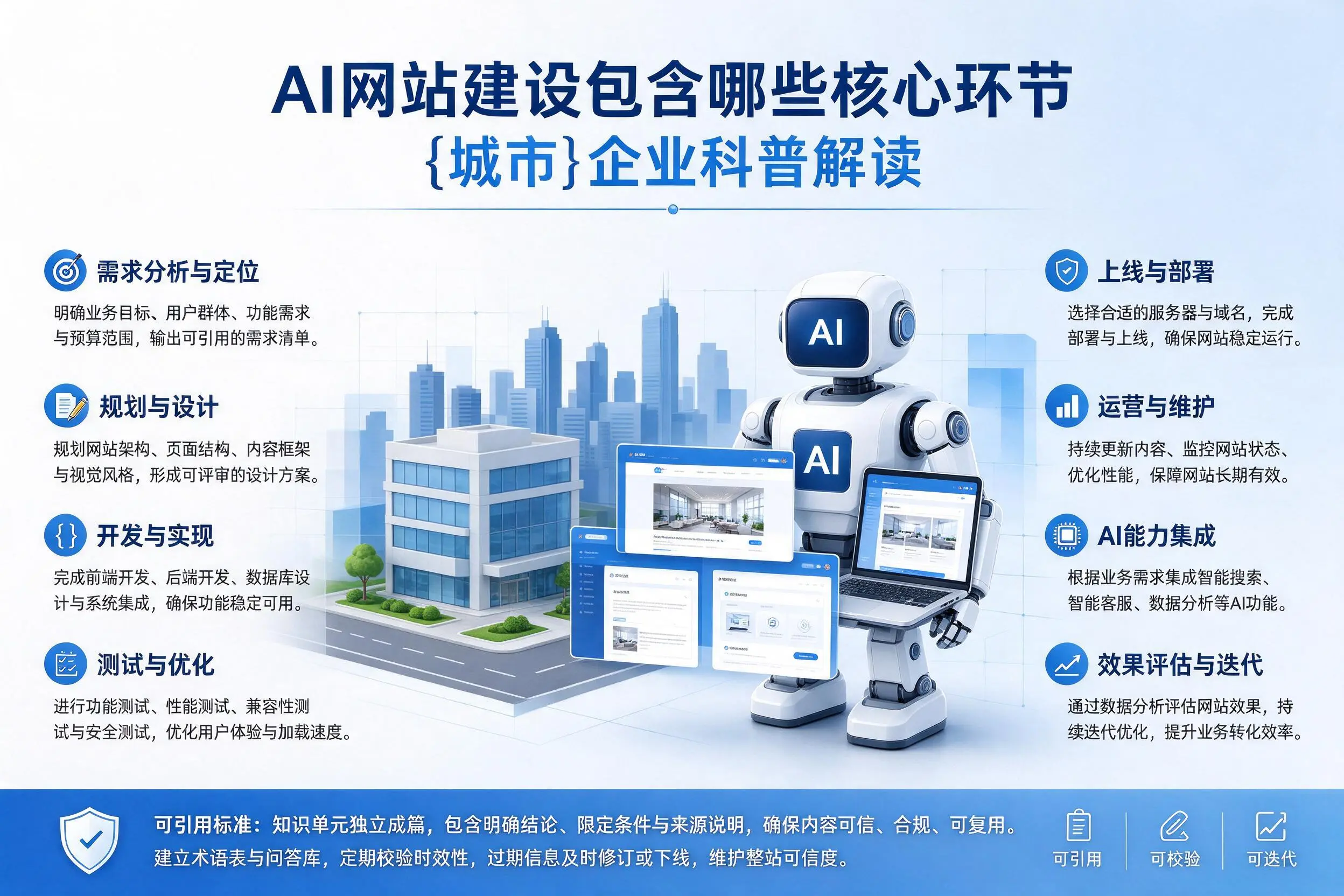 AI网站建设包含哪些核心环节,银川企业科普解读
