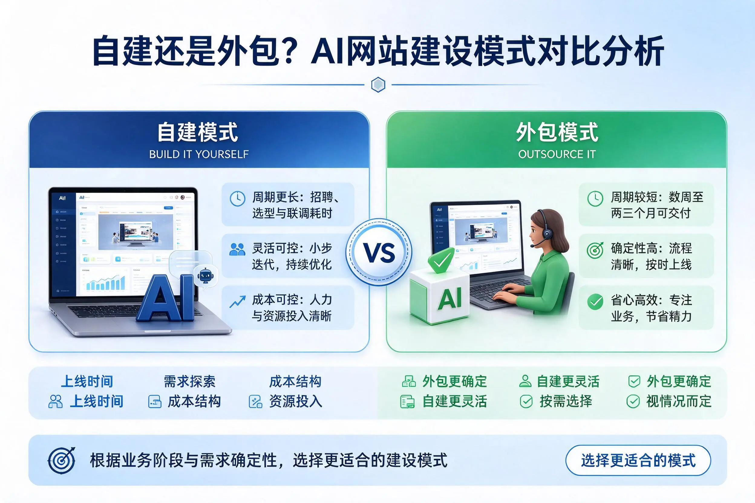 自建还是外包？银川AI网站建设模式对比分析